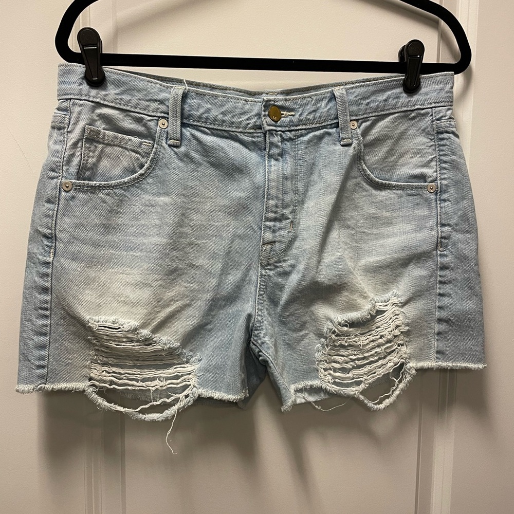 Mossimo Supply Co. Light Blue Ripped Jean Shorts